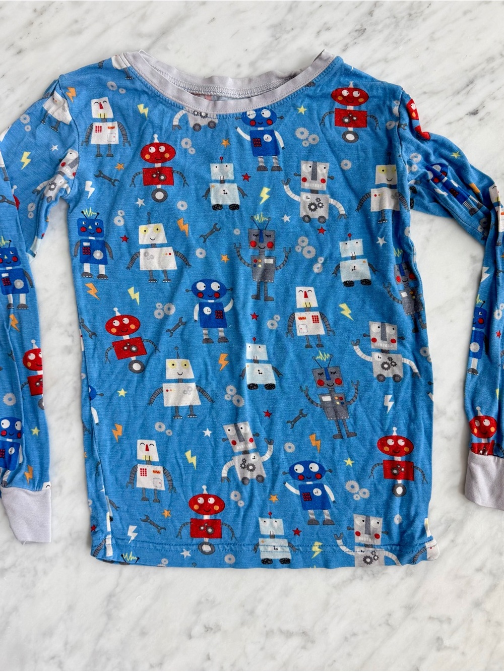 Little Sleepies Robot Party Long Sleeve Pajama shirt - 5/6
